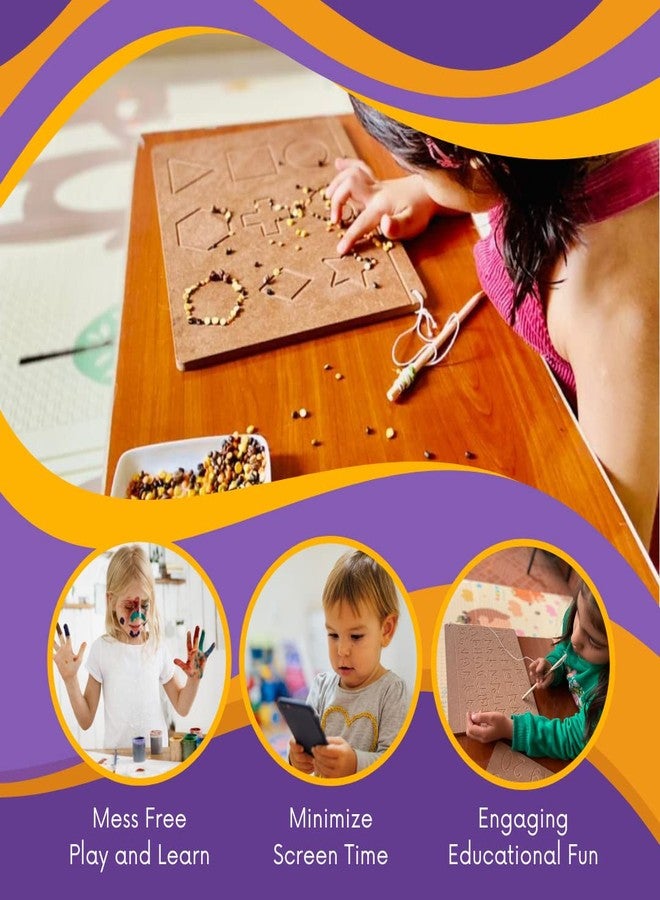 CRYA لوحة تعليمية خشبية من CRYA لتعليم الكتابة اليدوية والعد والتعلم على الطريقة البنغالية للأطفال | ألواح مونتيسوري قابلة للعكس مكونة من قطعتين (البنغالية والإنجليزية المتصلة والأرقام) - Image 4